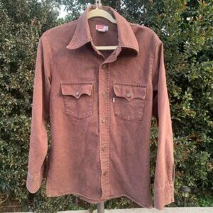 Vintage 1970s Levi's Brown Button-Down Cotton Field Jacket Big E USA